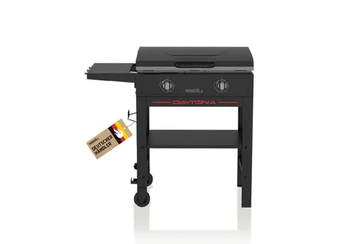 Nexgrill Gasgrill Daytona 2B - 2-Brenner Plancha Gasgrill - Standgrills für flexibles Grillen auf Balkon und Terrasse mit 10 kW Leistung und keramikbeschichteter Grillplatte für optimale Hitzespeicherung.