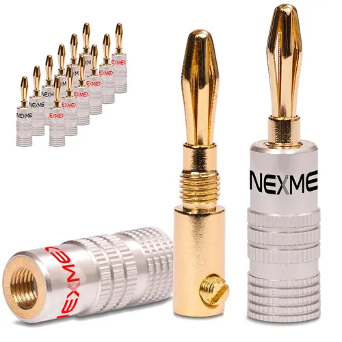 Bananenstecker 4mm vergoldet 14x Stecker NEXMEX Steckverbinder Lautsprecherkabel