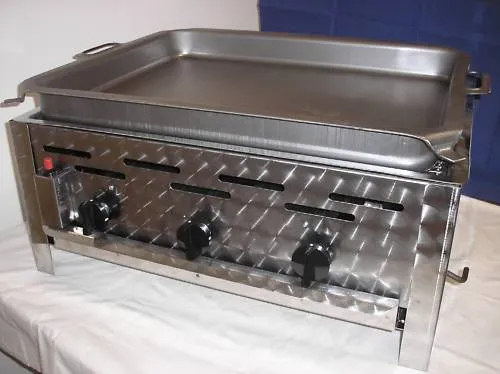 ECO-TECH Grill Gasgrill - Gastrobräter 3-flammig Tischgerät - Grills, leistungsstarker 3-flammiger Gasgrill für gleichmäßige Hitzeverteilung und perfekte Grillergebnisse, ideal für Gastronomie und Hobbyköche.