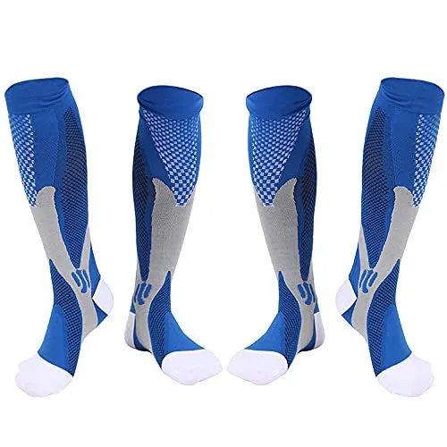 Fußballsocken, abgestufte Kompressionssocken, Sportsocken für Männer, Frauen, Fahrradsocken, Basketballsocken, elastische Socken zur Erholung, Schwangerschaftssocken, Flugreisesocken - 2 Paar