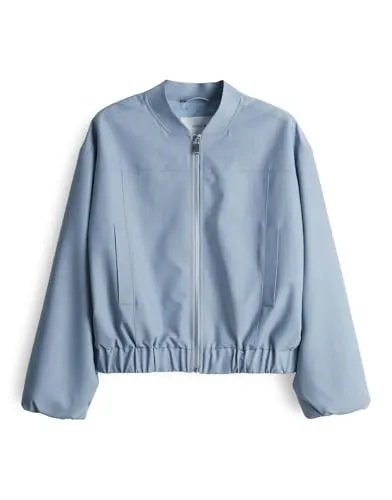 OPUS Damen Jacke | Sommerblouson Jelen mit Ballonärmeln in Oxford Blue, Größe 42 - Funktionsjacken für einen lässigen Look – Der OPUS Blouson überzeugt mit hochwertiger Webware und einer lockeren Passform, ideal für stilbewusste Frauen.