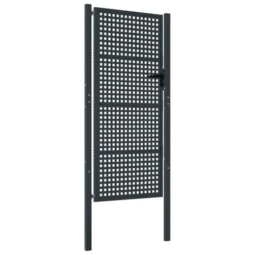 vidaXL Gartentor mit Maschendraht - Flügeltore aus robustem Stahl, abschließbar für hohe Sicherheit und idealen Zugang zu Garten oder Terrasse.