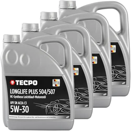 TECPO Motoröl 20 Liter 5W-30 LONGLIFE Plus HC Synthese ACEA C3 API SN / 504/507 / 229.31 229.51 / LL-04 C30
