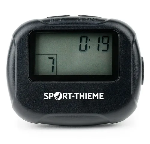 Sport-Thieme Intervalltimer Pocket – Stoppuhr mit Alarm und Vibration - Praktischer Intervalltimer für effektives Training. Einstellbar von 2-99 Wiederholungen, mit Alarm und Vibration zur Anzeige des Übungsendes. Kompakt und leicht, ideal für unterwegs.