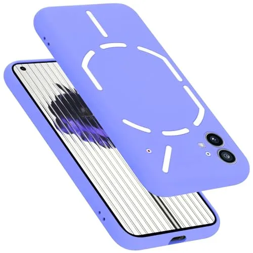 Cadorabo Hülle kompatibel mit Nothing Phone (1) Hülle Silikon Handyhülle für Phone (1) Case aus flüssigem Silikon- Kratzfeste und stoßfeste dünne TPU Schutzhülle - Liquid HELL LILA
