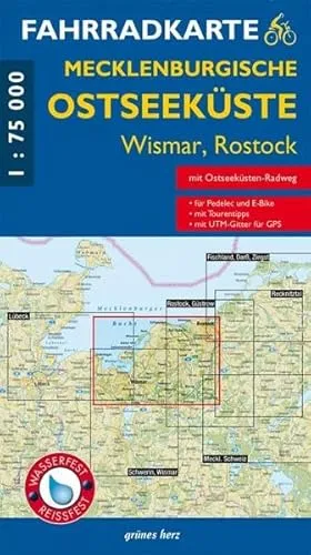 Fahrradkarte Mecklenburgische Ostseeküste Wismar, Rostock: Mit Tourentipps. Wasser- und reißfest. (Fahrradkarten)