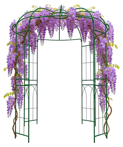 Relaxdays Rosenpavillon Metall, 275x211x211 cm, dunkelgrün von Relaxdays