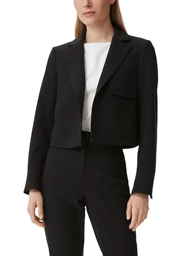 Comma Kurzer Blazer aus Viskosemix in schwarz von comma,
