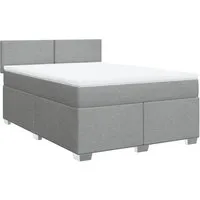 vidaXL Boxspringbett mit Matratze 160x200 cm Hellgrau - Stylisches Boxspringbett mit Taschenfederkernmatratze für optimalen Schlafkomfort. Der abnehmbare Bezug der Matratzenauflage ermöglicht einfache Pflege und verlängert die Lebensdauer.