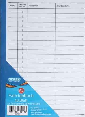 2x Fahrtenbuch / DIN A5 / 40 Blatt
