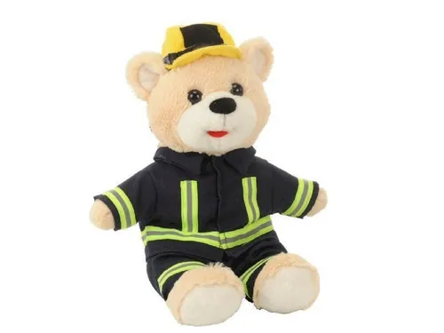 Euro Souvenirs Kuscheltier Bär Feuerwehrmann - Stofftiere & Teddybären – Weicher Plüschbär in Feuerwehruniform, ideal als Geschenk für Kinder und Erwachsene zu jedem Anlass.