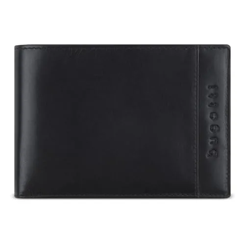 bugatti Romano Wallet Black - Brustbeutel in edlem Design, klein und handlich mit hochwertigen Materialien, ideal für jede Hosentasche.