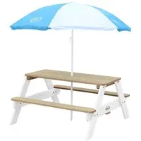 AXI Nick Kinder Picknicktisch aus Holz mit Sonnenschirm in blau von Axi