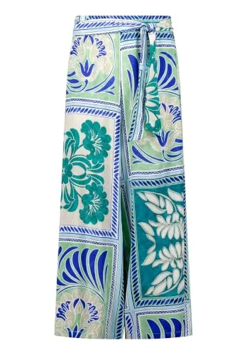 Cartoon Damen Palazzo-Hose mit Gummizug 44, Grün/Blau von Cartoon