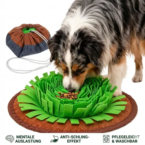 Hunde Schnüffelmatte Interaktives Spielzeug Suchmatte waschbar rutschfest 48cm