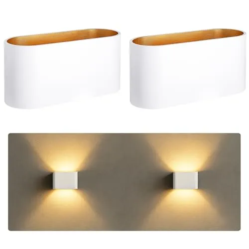 SSC-LUXon JOBERO 2er Set Wandlampe Innen weiß gold in weiß von SSC-LUXon