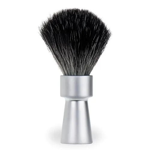 Produktbild MERKUR Rasierpinsel 1100 | Black Fibre, Synthetikhaar | Mattchrom | Vegan | Aluminium Griffstück | Made in Germany