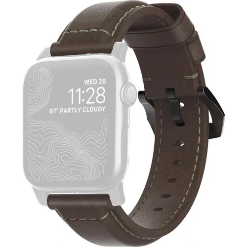 Nomad Strap Traditional Leather Brown für Apple Watch 38/40 mm - Hochwertiges Echtlederarmband für Herren mit maßgefertigten Ösen und Schnallen. Ideal für individuelle Styles und kompatibel mit allen 38 mm / 40 mm Apple Watch Modellen.