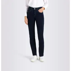 MAC Slim-fit-Jeans Angela - Dunkelblaue Eleganz - Feminine Slim-fit-Jeans im Five-Pocket-Stil, elastische Denimqualität mit authentischer Waschung und Used-Effekten, ideal für einen stilvollen Alltag.