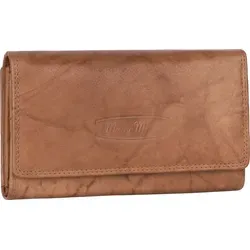 RFID Damen Geldbörse aus Echtleder in Tan - Elegante Damenbörse im Langformat mit RFID Schutz, die Ihre Karten vor unbefugtem Zugriff schützt. Praktisches Design mit 14 Kartenfächern und mehreren Geldscheinfächern.