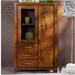 Highboard Sheesham 90x42x148 life honey lackiert