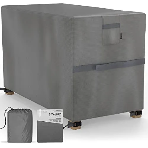 SANZARO Abdeckung Gartenmöbel Winterfest - 600D Oxford mit RipStop-Technologie, Schwerlast 320g, Reißfest & UV-Beständig, Schutzhülle für Gartentisch Sitzgruppe Balkonmöbel - 123x61x70cm