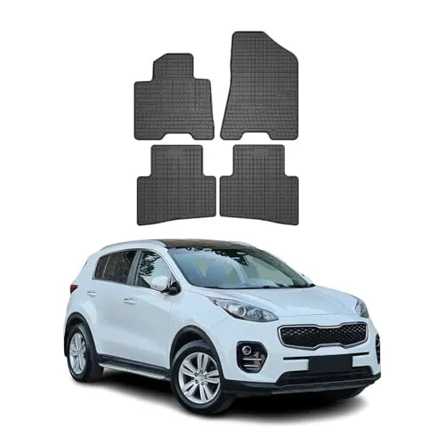 OMAC Gummi Fußmatten für Kia Sportage 2015-2018 - Hochwertige Gummi-Fußmatten für Kia Sportage IV, antirutsch und einfach zu installieren, perfekte Passform für Vorder- und Rückseite.