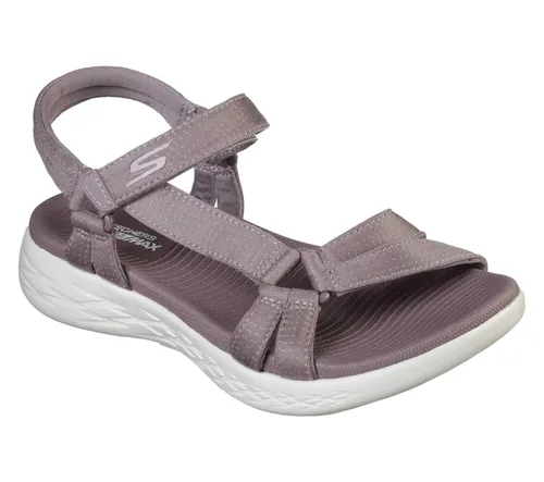 Skechers On-The-Go 600 Sandalen für Damen - Brillantes Flieder (41) - Wanderschuhe mit hohem Tragekomfort und innovativer Goga Max-Technologie für ein unvergleichliches Laufgefühl. Verstellbarer Klettverschluss und weiches Riemenfutter bieten zusätzlichen Komfort.