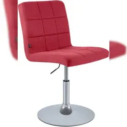 CLP Stuhl Ricky Stoff rot - Drehbarer Esszimmerstuhl - Stühle - Komfortabler, stilvoller und höhenverstellbarer Polsterstuhl mit 360° Drehfunktion und strapazierfähigem Stoffbezug für ein modernes Wohnambiente.