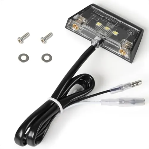 evermotor Universal Mini 12V 0.3W LED Kennzeichenleuchte, Kennzeichenbeleuchtung Motorrad, E-geprüft Auto Kfz Quad ATV schwarz Wasserfest IP67