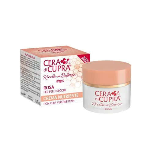 Cera di Cupra, Traditionelle Rosa Creme-Formulierung, mit reiner Bienenwachs, reich an schützenden Komponenten, Anti-Aging-Wirkung, Made in Italy, Dermatologisch Getestet, Glas 50 ml