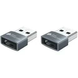 Kabelmeister Adapter USB 2.0 Stecker A an USB-C Buchse, Aluminiumgehäuse, grau, 2er-Set