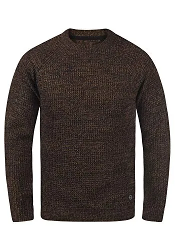 Blend BHCarrizal Herren Strickpullover Grobstrick Pullover mit Rundhals-Ausschnitt Regular fit, Größe:2XL, Farbe:Black (194007)