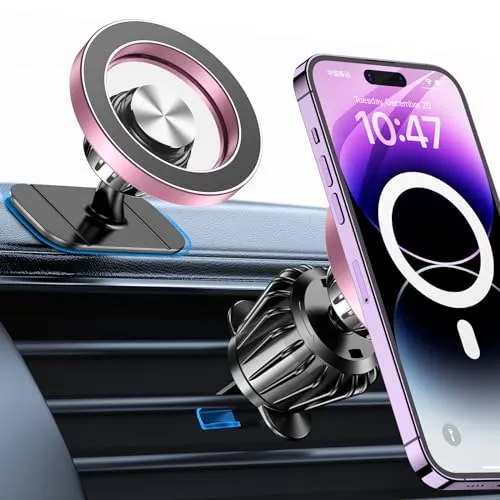Coolpow Handyhalterung Auto für Magsafe Autohalterung Lüftung Starke Magnet | [Ultra Stabil,360°Drehbar] Handy Halterung Auto Zubehör Innenraum Magnetische Auto Handyhalterung für iPhone 18 Pro Max 17 16