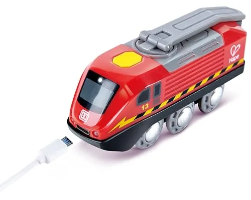 Hape Spielzeug-Eisenbahn E3761 - 1-tlg. Holzeisenbahn mit Kurbelantrieb, fördert die Kreativität und Motorik ab 3 Jahren