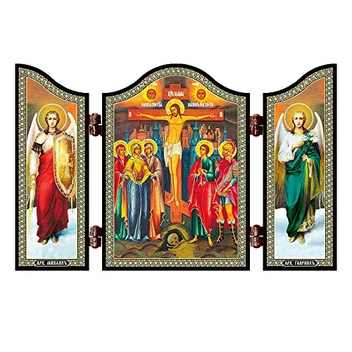 NKlaus 1428 Kreuzigung Christi christliche Ikone Raspjatie Hristovo Reise Altar