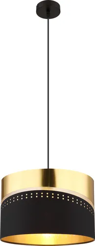 Pendelleuchte Hängelampe Schwarz Gold 35 cm - Moderne Esszimmerleuchte aus mattem Schwarz und elegantem Gold, die sanftes Licht spendet und jeden Raum aufwertet.