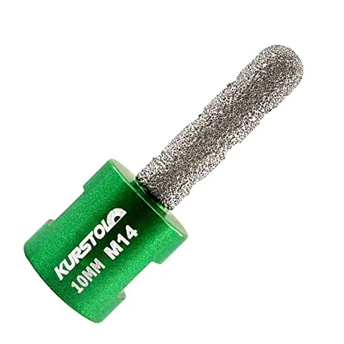 KURSTOL Diamant-Fingerfräs-Bit – 10mm Diamant Fingerfräser M14 Gewinde | Vergrößerung der Formung von runden Abschrägungen vorhandenem Loch von Porzellan,Hartkeramik,Granit,Marmor rund