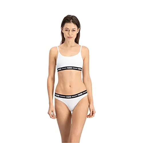 PUMA Damen Puma Iconic Women's String - (2 Pack) Thong Panties, White White, XS EU