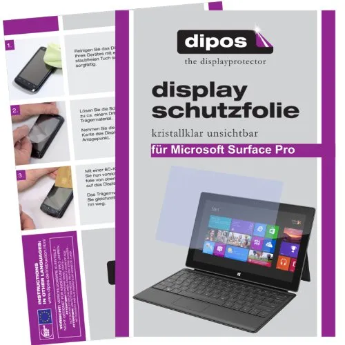 dipos I 2X Schutzfolie klar kompatibel mit Microsoft Surface Pro Folie Displayschutzfolie
