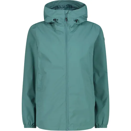 CMP Woman Jacket FIX Hood agave (E811) 44 - Funktionsjacke für Damen, wasserdicht und winddicht mit Clima-Protect-Technologie für optimalen Schutz bei Outdoor-Aktivitäten.