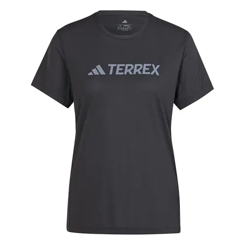 adidas Damen Terrex Multi Climacool Logo Tech T-Shirt, Black, XL - Sportliches Shirt für Damen, aus 100% recyceltem Polyester, mit CLIMACOOL-Technologie für schnell trocknenden Tragekomfort und optimaler Feuchtigkeitsableitung.