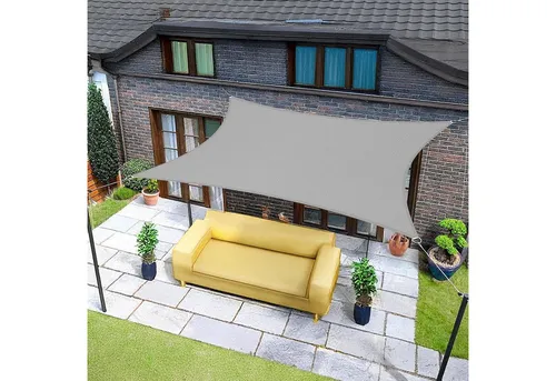 LuxusKollektion Sonnensegel 2x4m Rechteckig Wasserdicht Grau