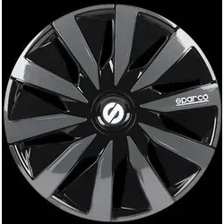 Sparco Radzierblenden Lazio 16-Zoll Schwarz/Grau - 4er Satz - Radkappen & Stahlfelgenringe, stylisches Design in Schwarz/Grau, ideal für 16-Zoll Räder und aus robustem ABS-Material gefertigt.
