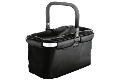 Genius Einkaufskorb 'Falko' - Klappbar und mit Deckel - Korb aus Aluminium und Polyester mit 26 l Volumen, ideal für Einkäufe und Picknicks. Leicht und platzsparend, perfekt für unterwegs.