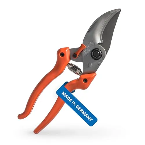 Original LÖWE 9 Bypass Gartenschere 9.104 - Ergonomische Profi-Schere mit stufenloser Griffweitenverstellung, scharfe Karbonstahlklingen für pflanzenschonenden Schnitt bis 22 mm