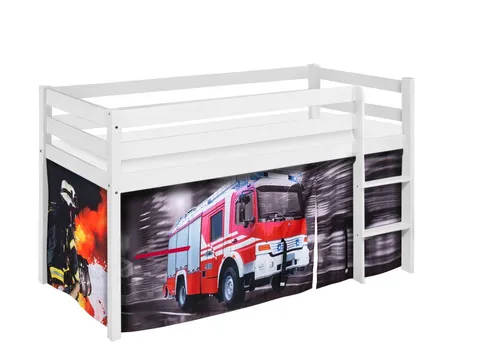 Lilokids Kinderbett Spielbett JELLE Disney Eiskönigin - Hochbett mit Vorhang - Das halbhohe Lilokids Spielbett JELLE begeistert mit einem Eiskönigin-Vorhang und sicherem Aufstieg. Ideal für kreative Träume und Spielabenteuer. Robuste Konstruktion und geprüfte Sicherheit für Ihr Kind.