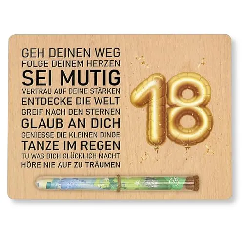 Produktbild ZUKLA Verpackung für Geldgeschenke Geburtstag 18-23 x 17 cm Geldgeschenk Verpackung Holz