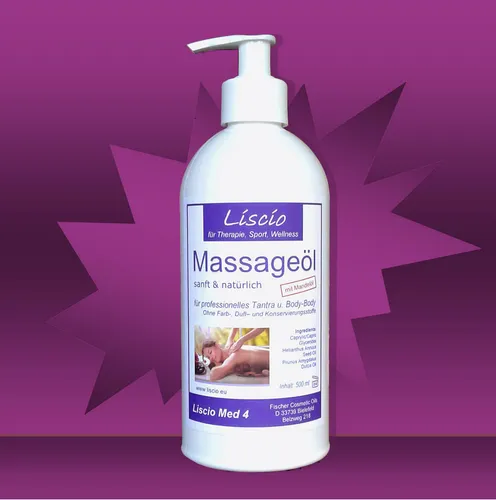 Liscio Med 4 - 500ml Massageöl für erotische Ganzkörper-Massagen z. B. Tantra