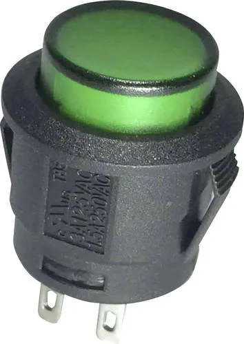 TRU Components 1587763 TC-R13-527AL-02GN Drucktaster 250 V/AC 6A 1 x Aus/(Ein) tastend Grün 1St.